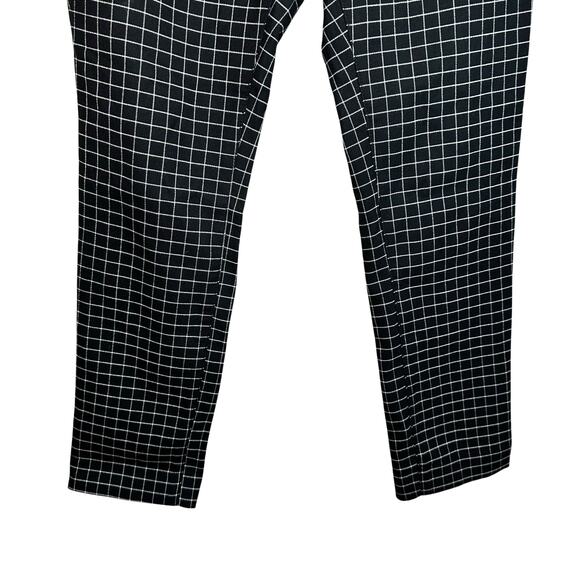 H&M Womens High Rise Check Print Cropped Trouser Pants Black White Size 8 Career - Picture 4 of 9